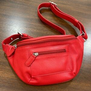 PICARD . Gorgeous red, crossbody bag. Purchased in Germany. Buttery leather. New